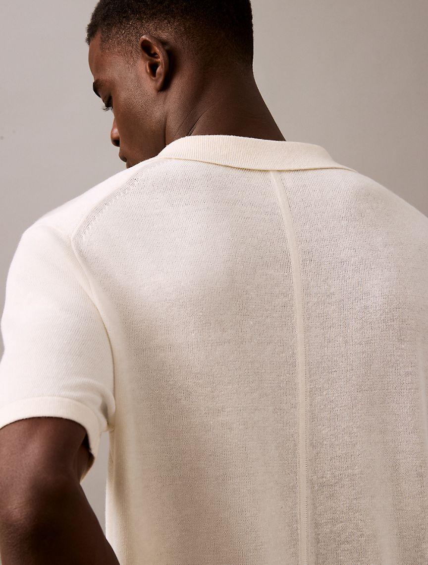 Linen Blend Polo Shirt Product Image