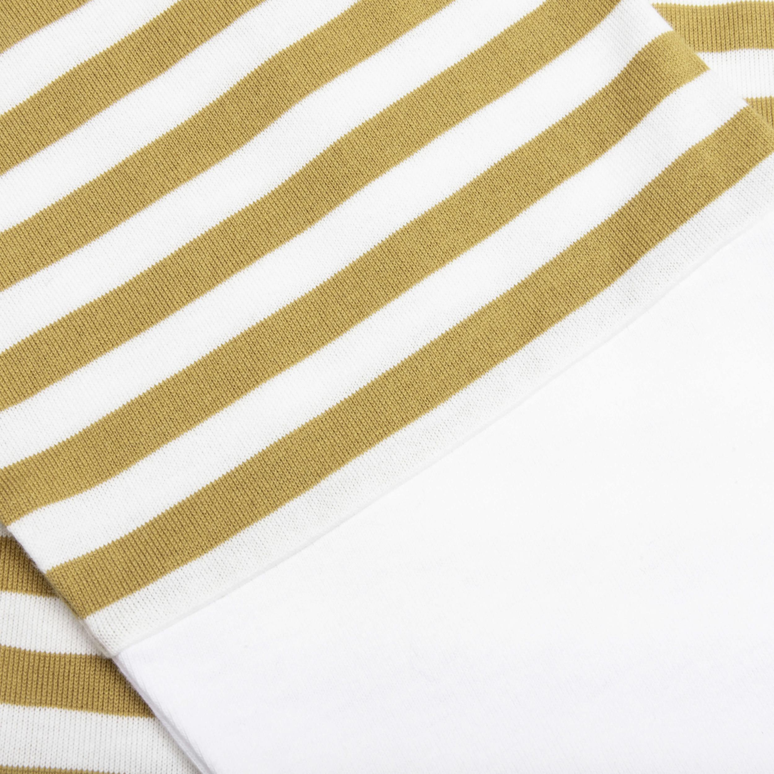 Stripe White T-Shirt - Mustard Male Product Image