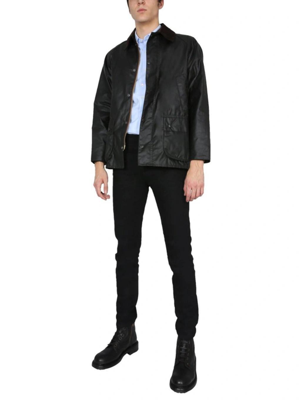 BARBOUR Green Cotton Outerwear Jacket In Grey Product Image