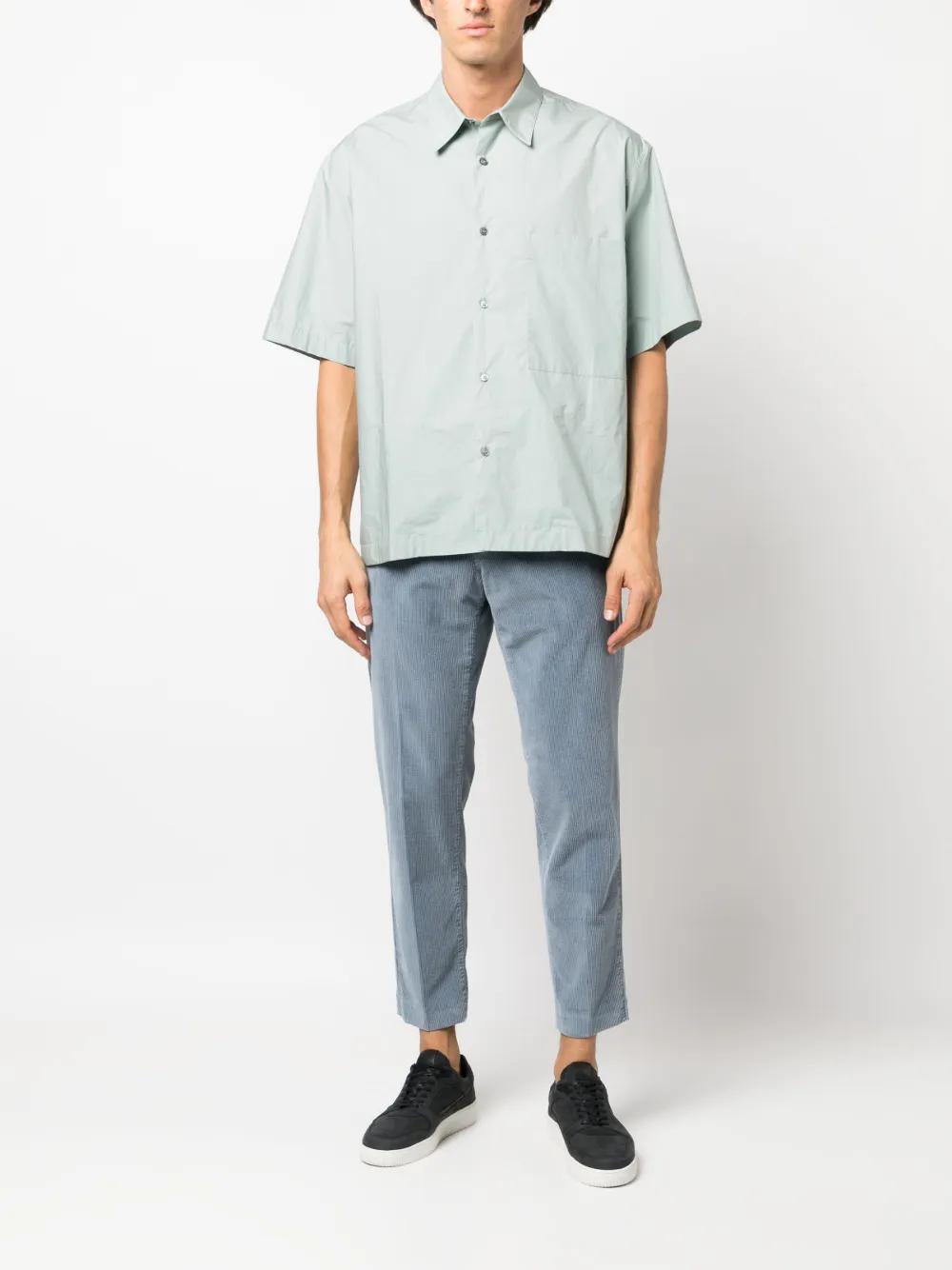PT TORINO Corduroy Straight-leg Trousers In Blue Product Image