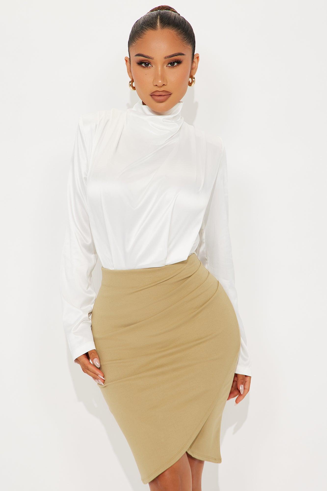 Alessandra Satin Bodysuit - White Product Image