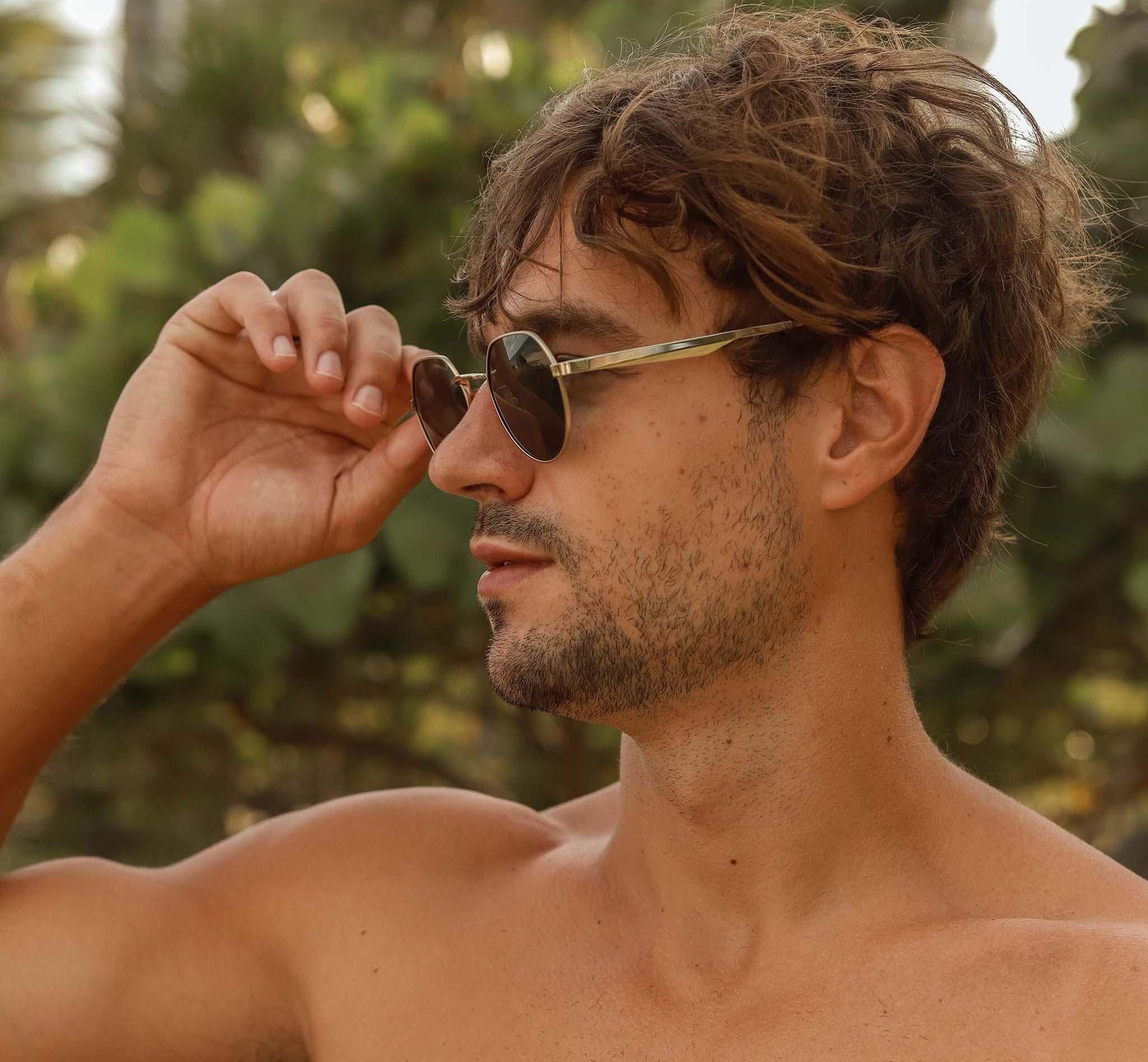 Biscayners Fernwood Gold Men's Sunglasses Male Product Image