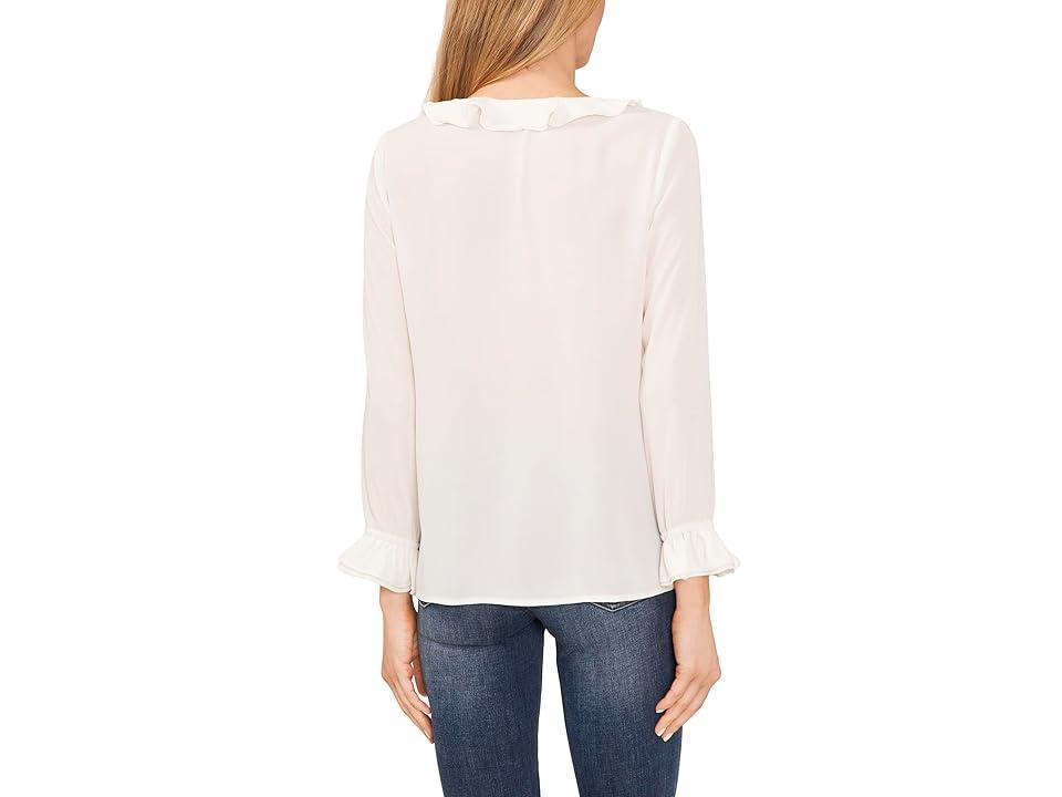 CeCe Ruffled V Neck Blouse Product Image