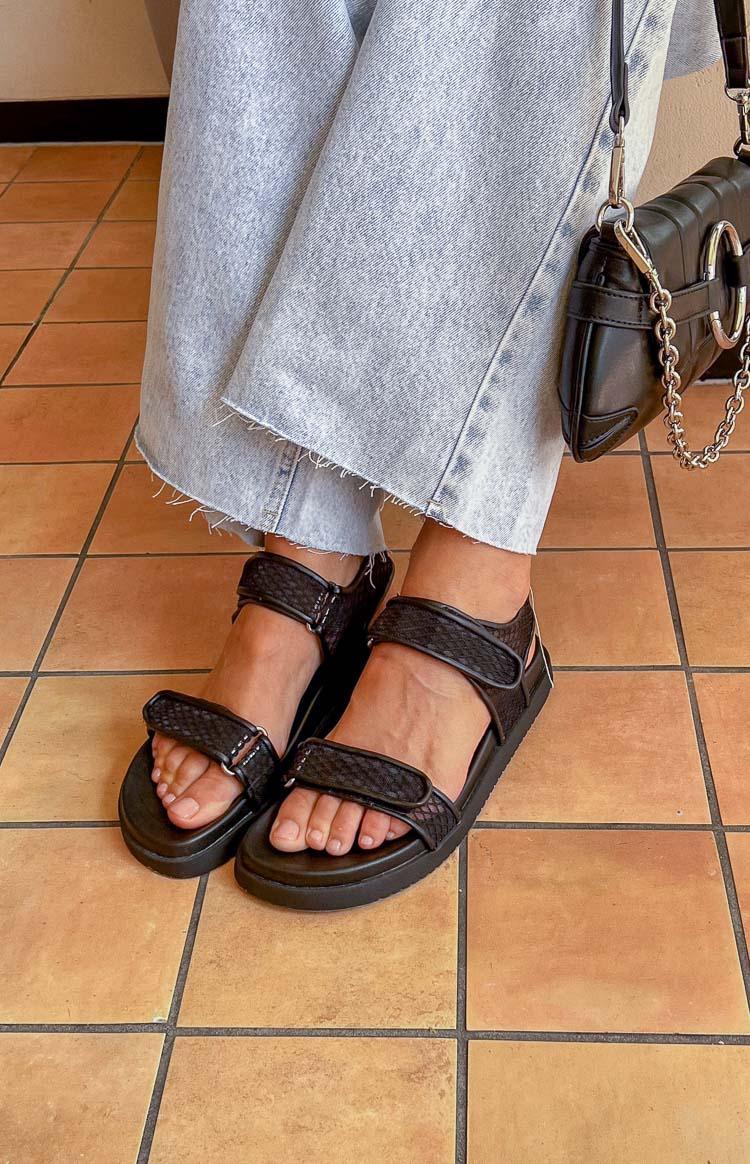 Therapy Rhode Black PU Sandals Product Image