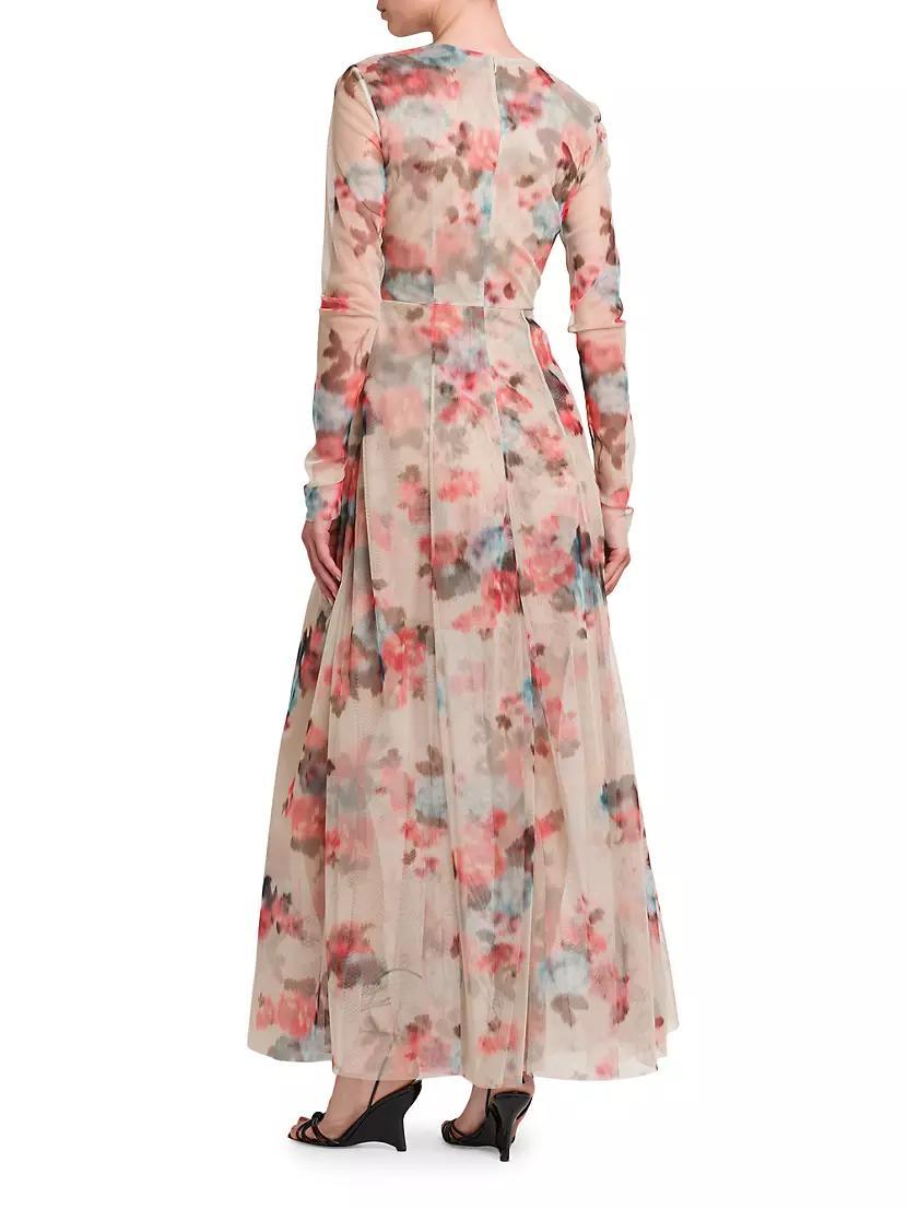 Floral Tulle Fit & Flare Maxi Dress Product Image