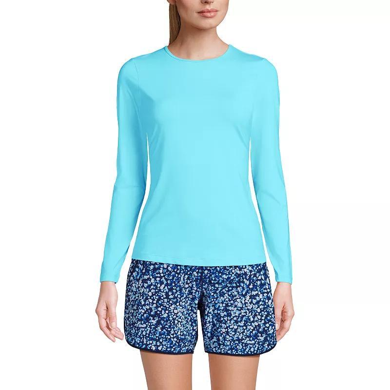 Petite Lands' End UPF 50 Long Sleeve Rash Guard, Women's, Size: Large Petite, River Blue Product Image