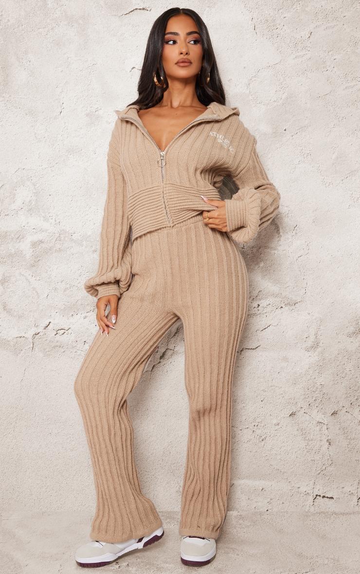 Petite Stone Athletic Sport Embroidered Knit Zip Up Cropped Cardigan Product Image