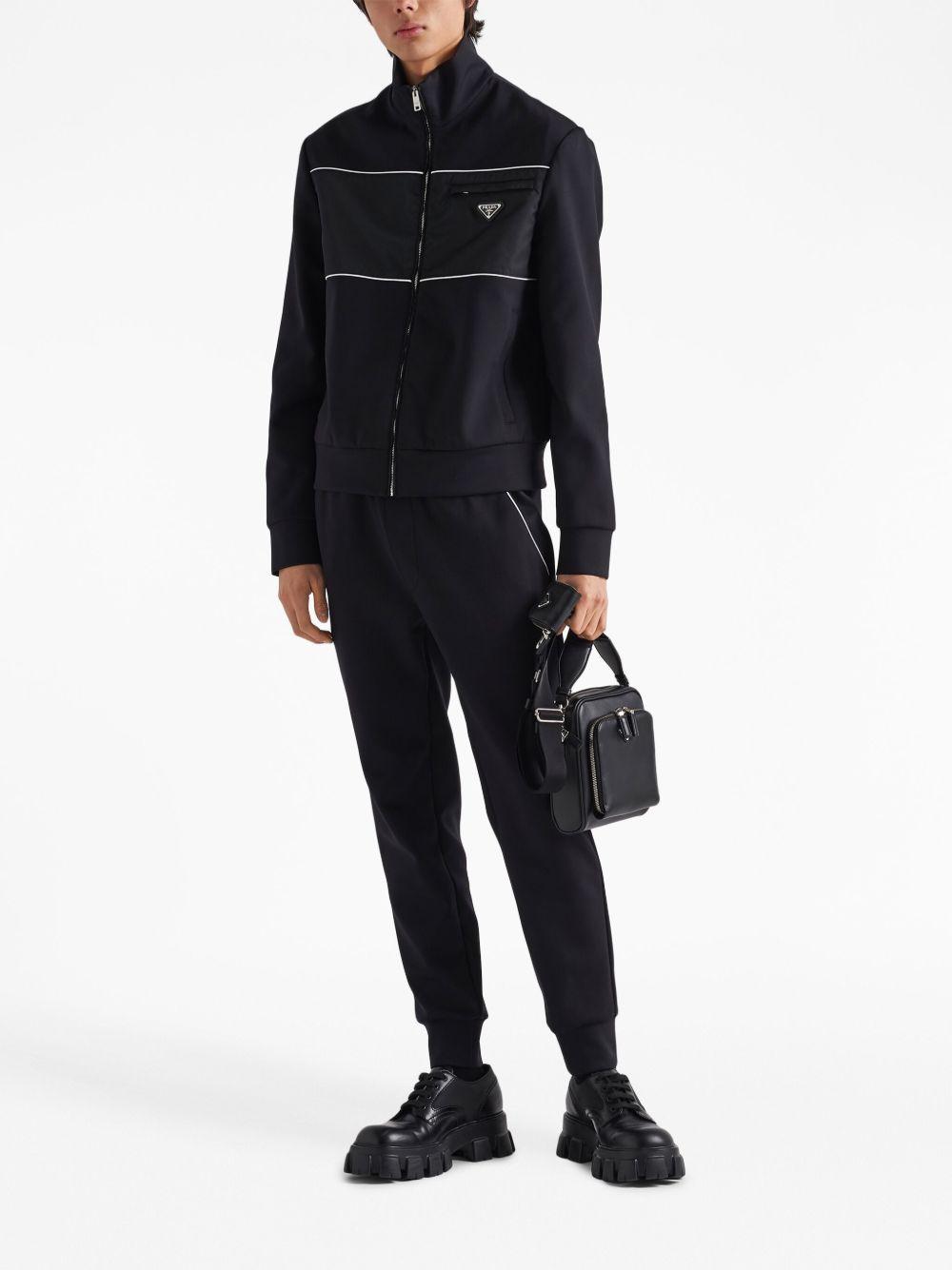 Re-Nylon panelled zip-up jacket Product Image