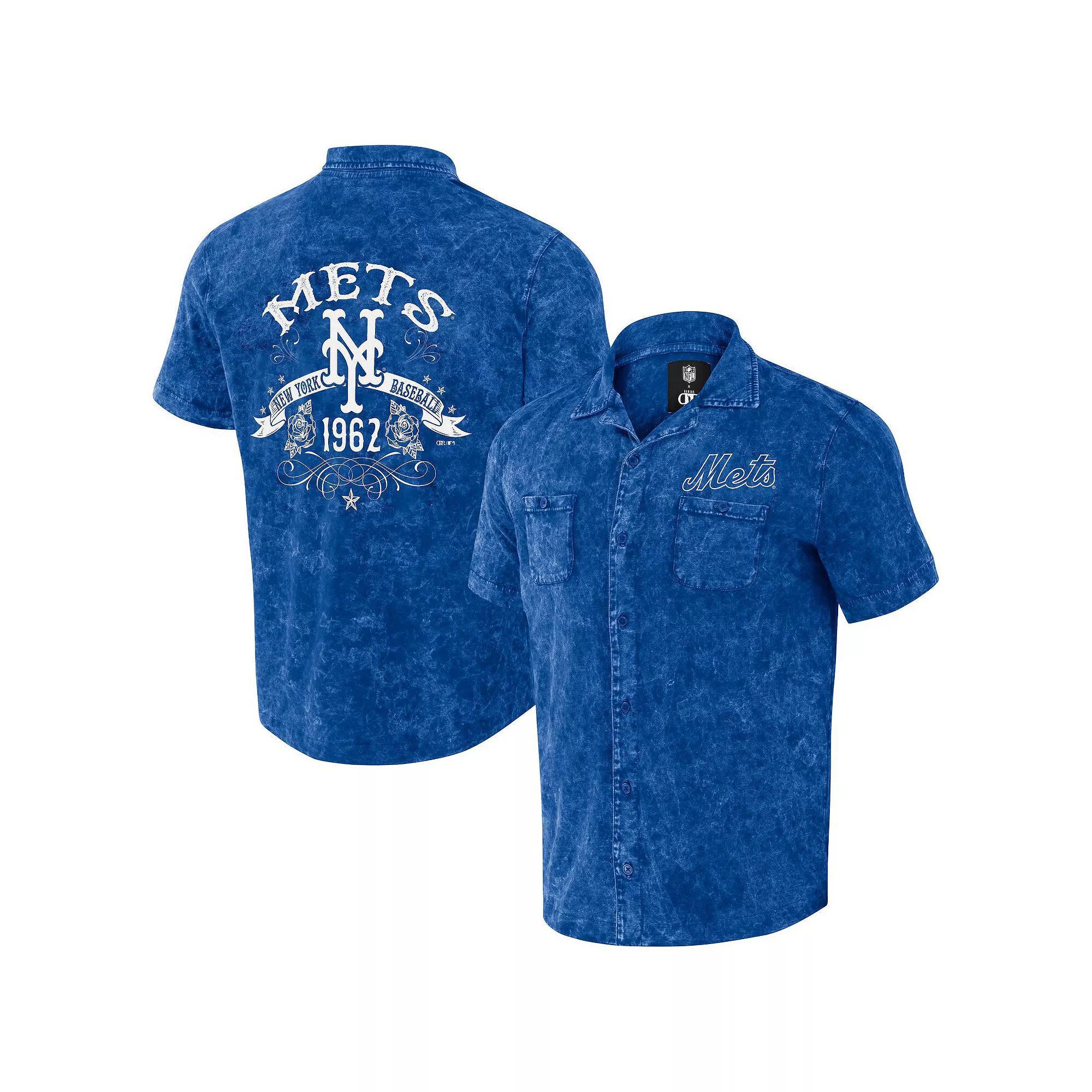 Men's Darius Rucker Collection by Fanatics  Royal New York Mets Denim Team Color Button-Up Shirt, Size: Medium, Blue Product Image