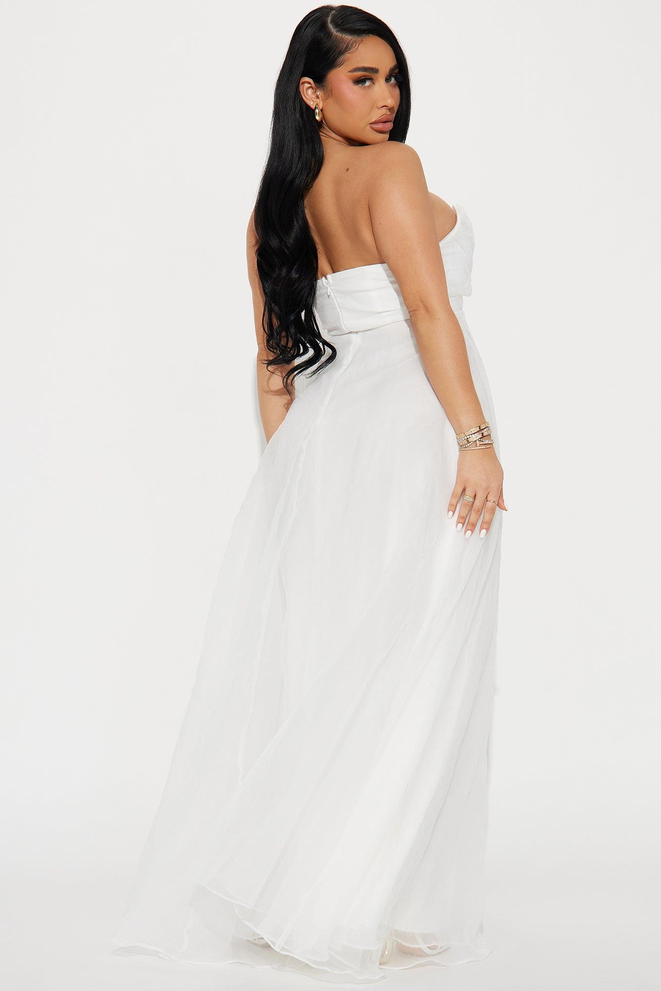 Evelyn Taffeta Gown - White Product Image
