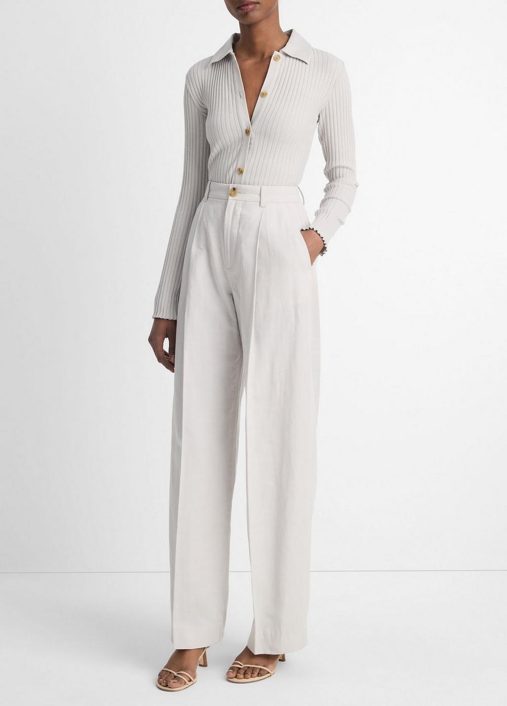 Womens High-Waist Tailored Wide-Leg Trouser, Rye, Size 4 Vince Product Image