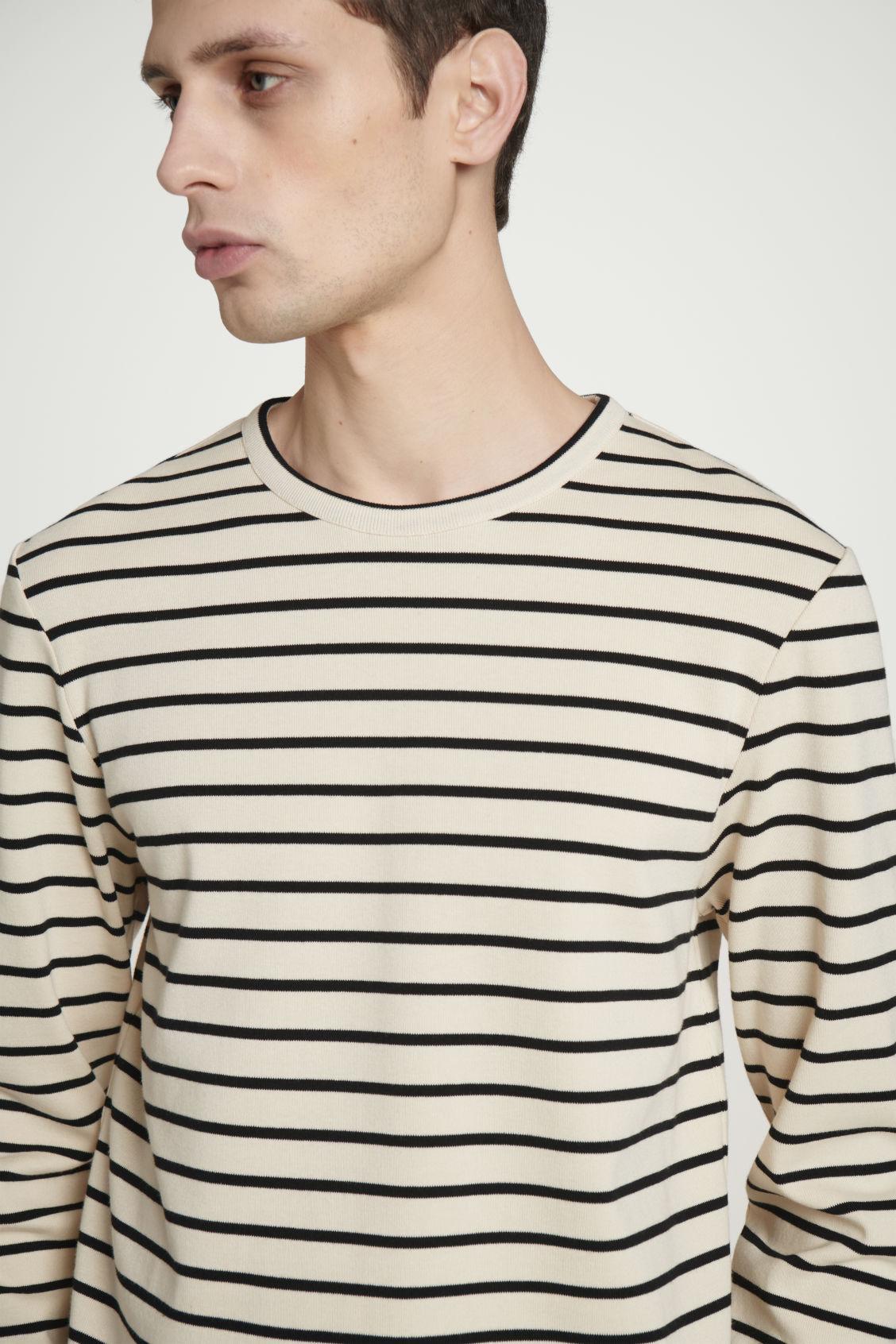 REGULAR STRIPED RIBBED LONG-SLEEVED T-SHIRT Product Image