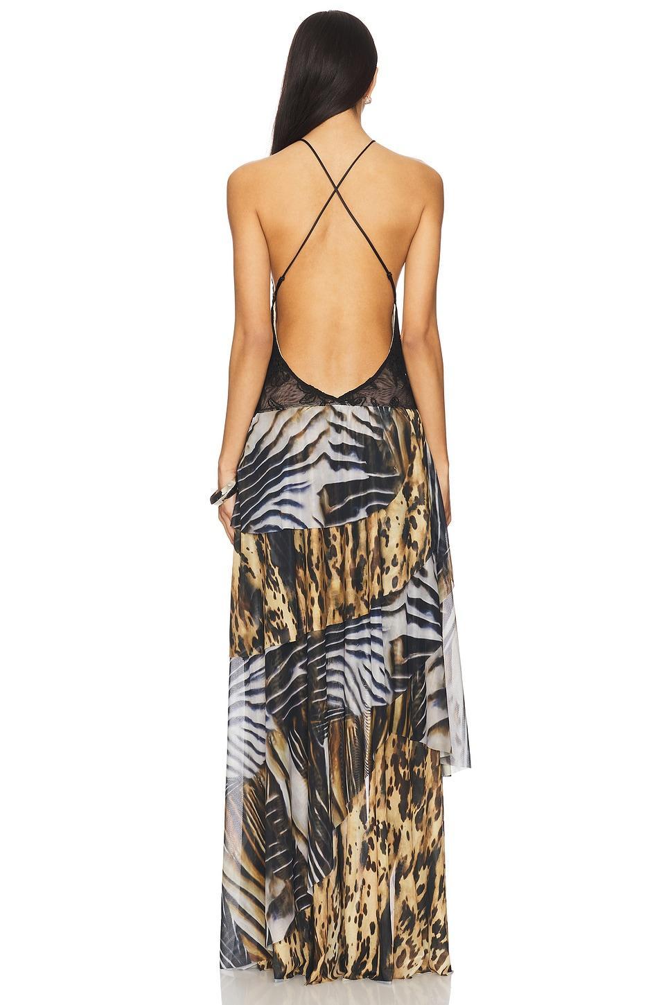 Embroidered Lace Up Mixed Dress Jaded London Product Image