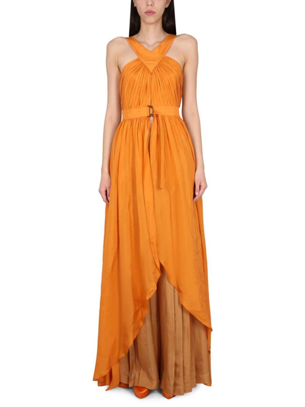 ALBERTA FERRETTI Silk Dress In Orange Product Image