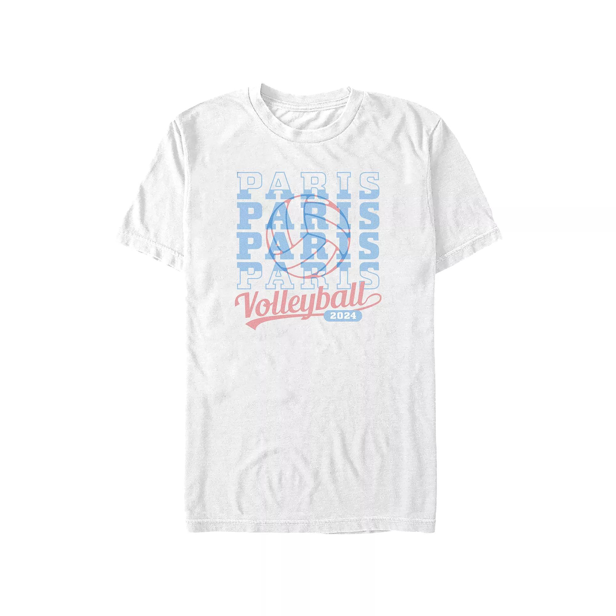 Men's Paris Volleyball 2024 Graphic Tee, Size: XL, White Product Image