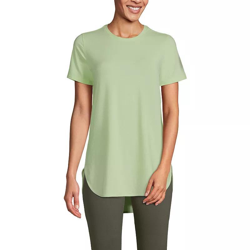 Women's Lands' End Moisture-Wicking UPF 50 Tunic, Size: XS, Black Pinstripe Product Image
