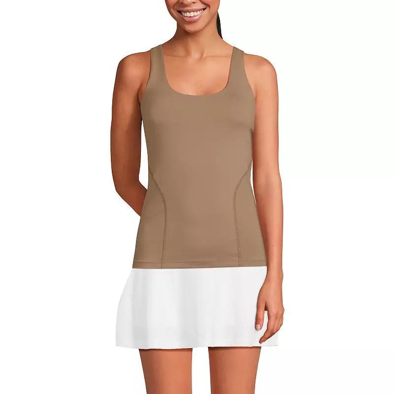 Women's Lands' End High Impact Scoop Neck Active Tank Top, Size: Small, Rich Camel Product Image