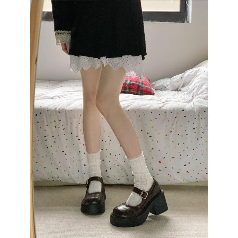 Platform Chunky Heel Mary Jane Pumps Product Image