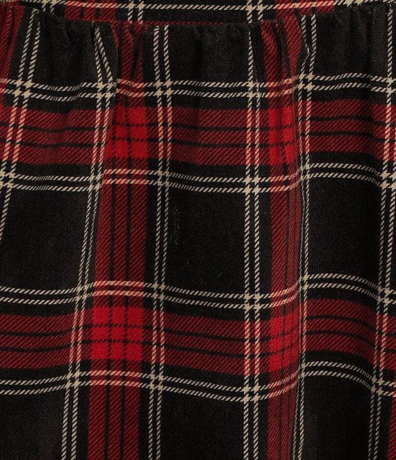 Copper Key Plaid Square Neck Puff Sleeve Dress Product Image