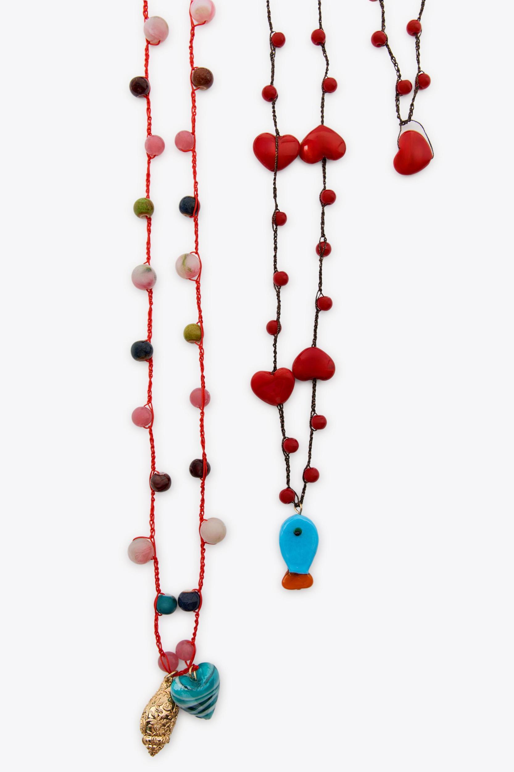 3-PACK OF CORD HEART CHARM NECKLACES Product Image