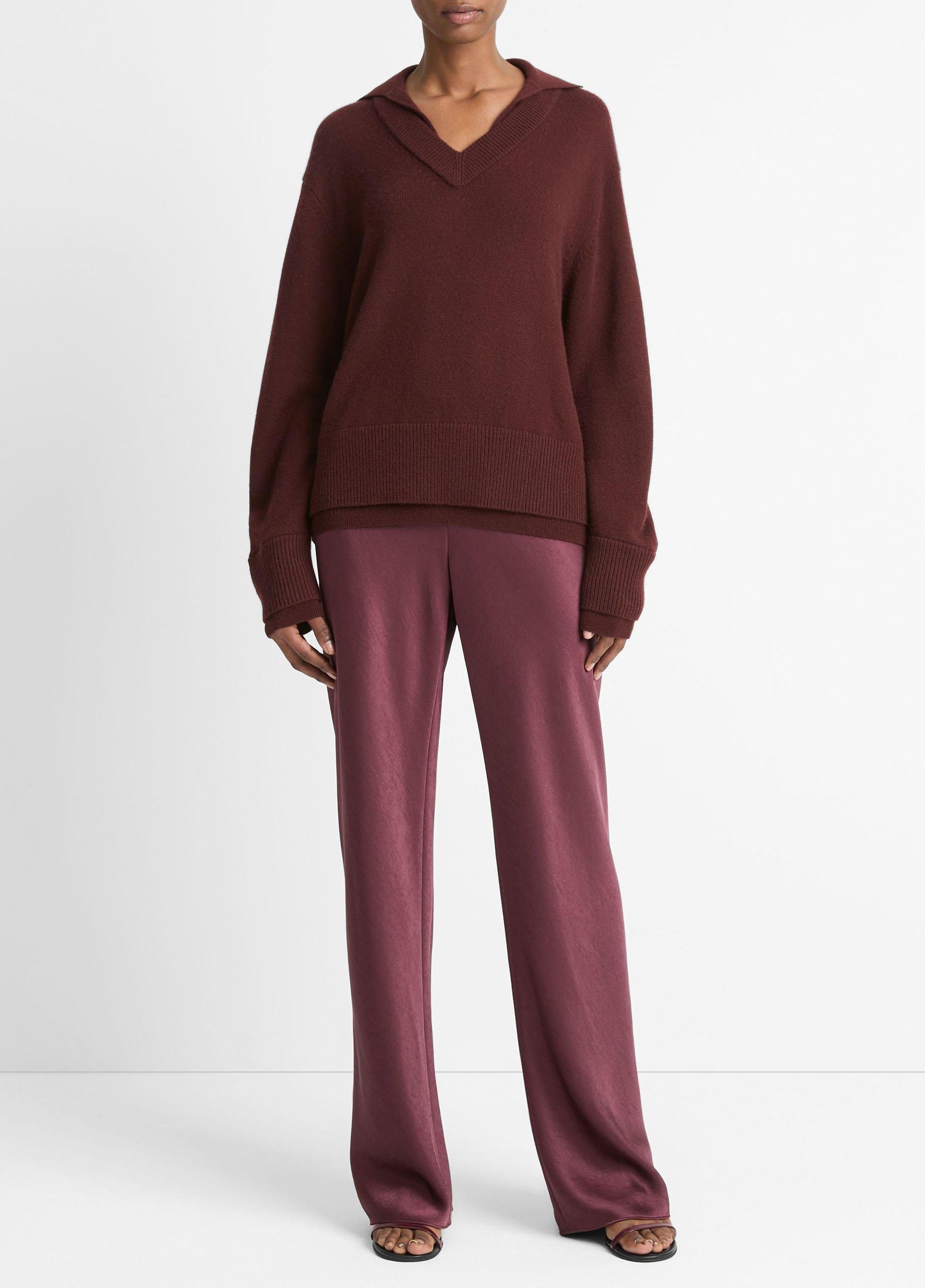 Wool-Cashmere Double-Layer Collared Pullover Product Image