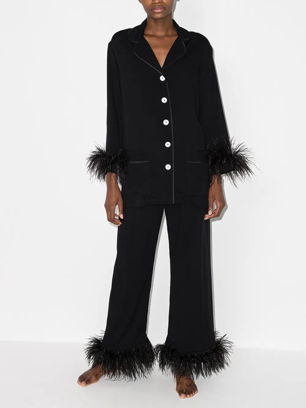 feather detail pajama set Product Image