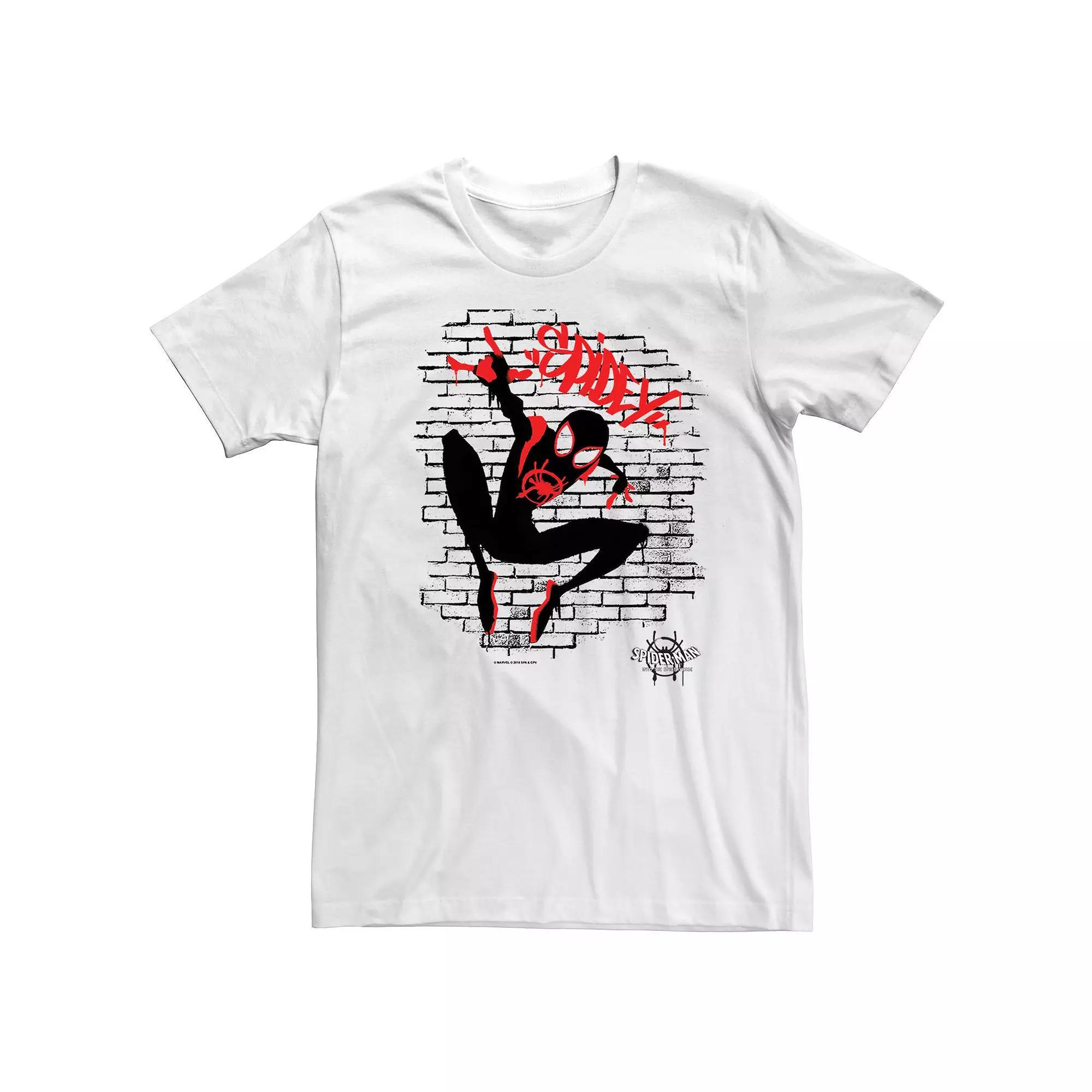 Big & Tall Marvel Spiderverse Spider-Man Graffiti Tee, Men's, Size: 4XL, White Product Image