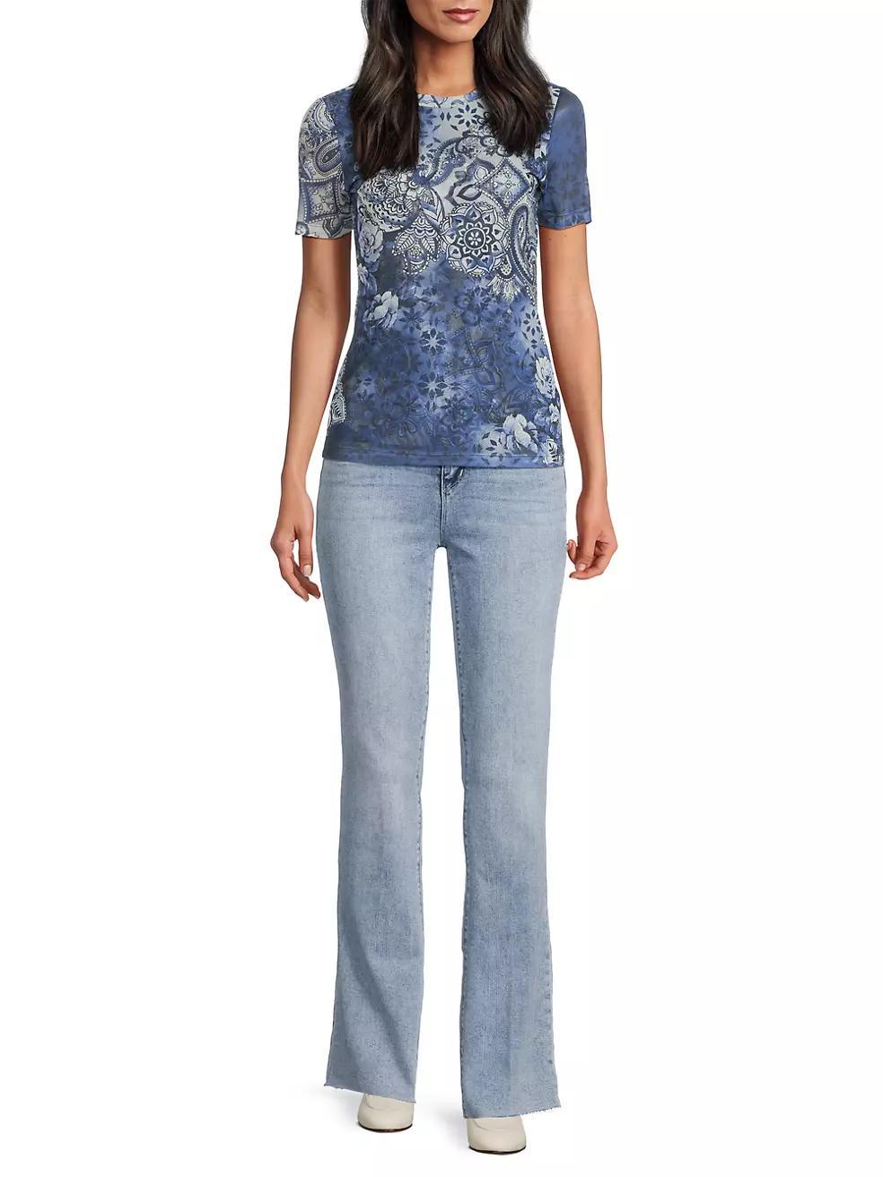 The Mesh Printed Top Product Image
