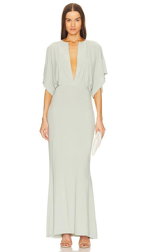 Norma Kamali Obie Gown in Sage Product Image