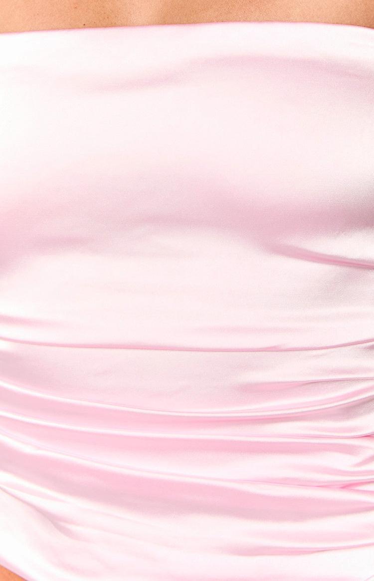 Zaylee Pink Strapless Satin Top Product Image