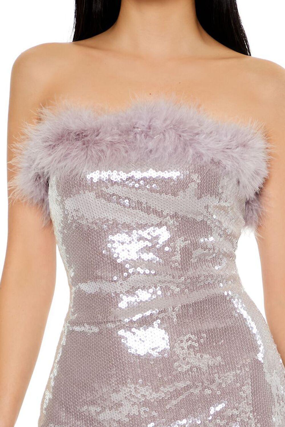 Faux Fur Sequin Mini Tube Dress | Forever 21 Product Image