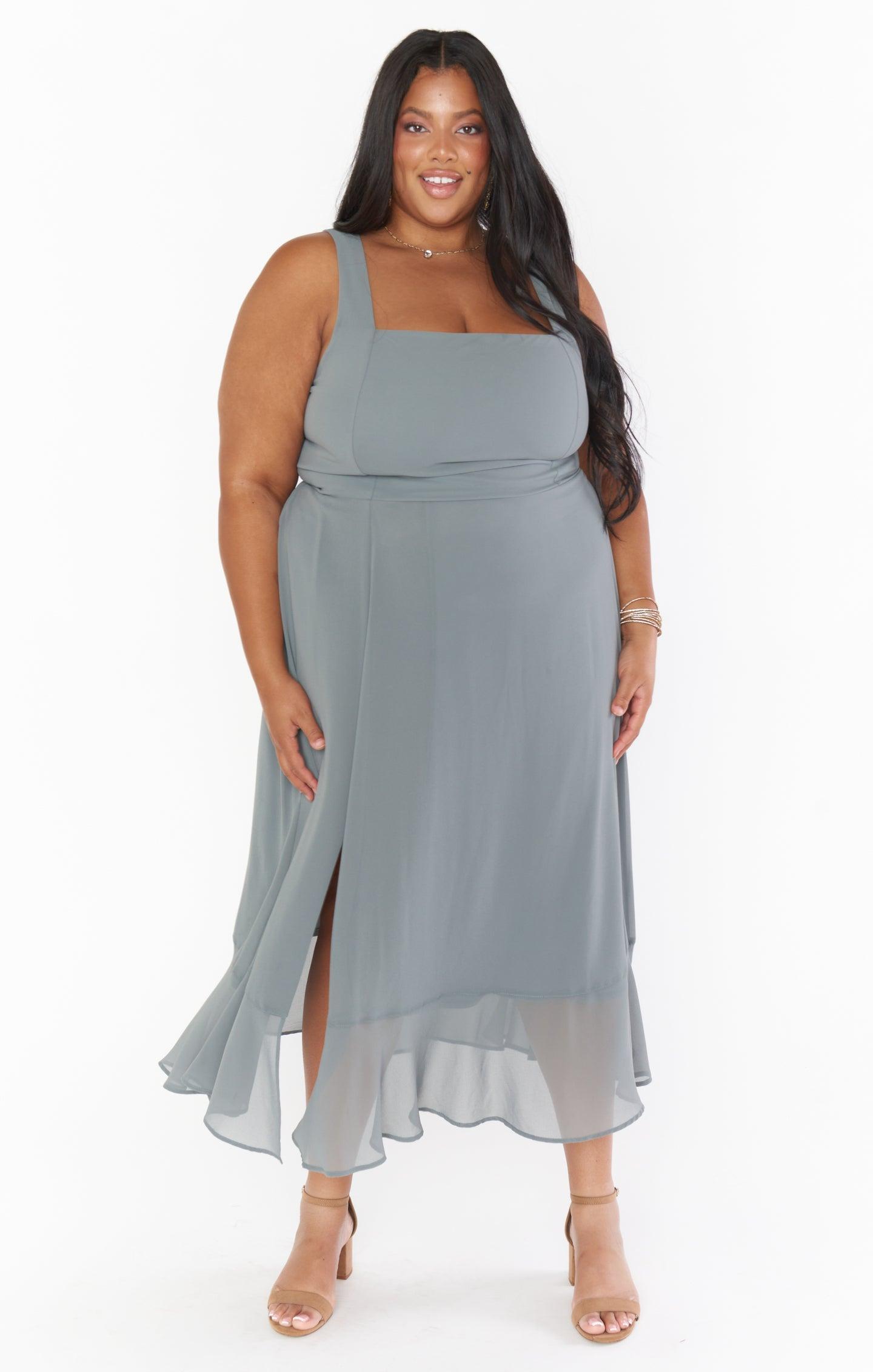 Claire Midi Dress ~ Deep Sage Chiffon Product Image