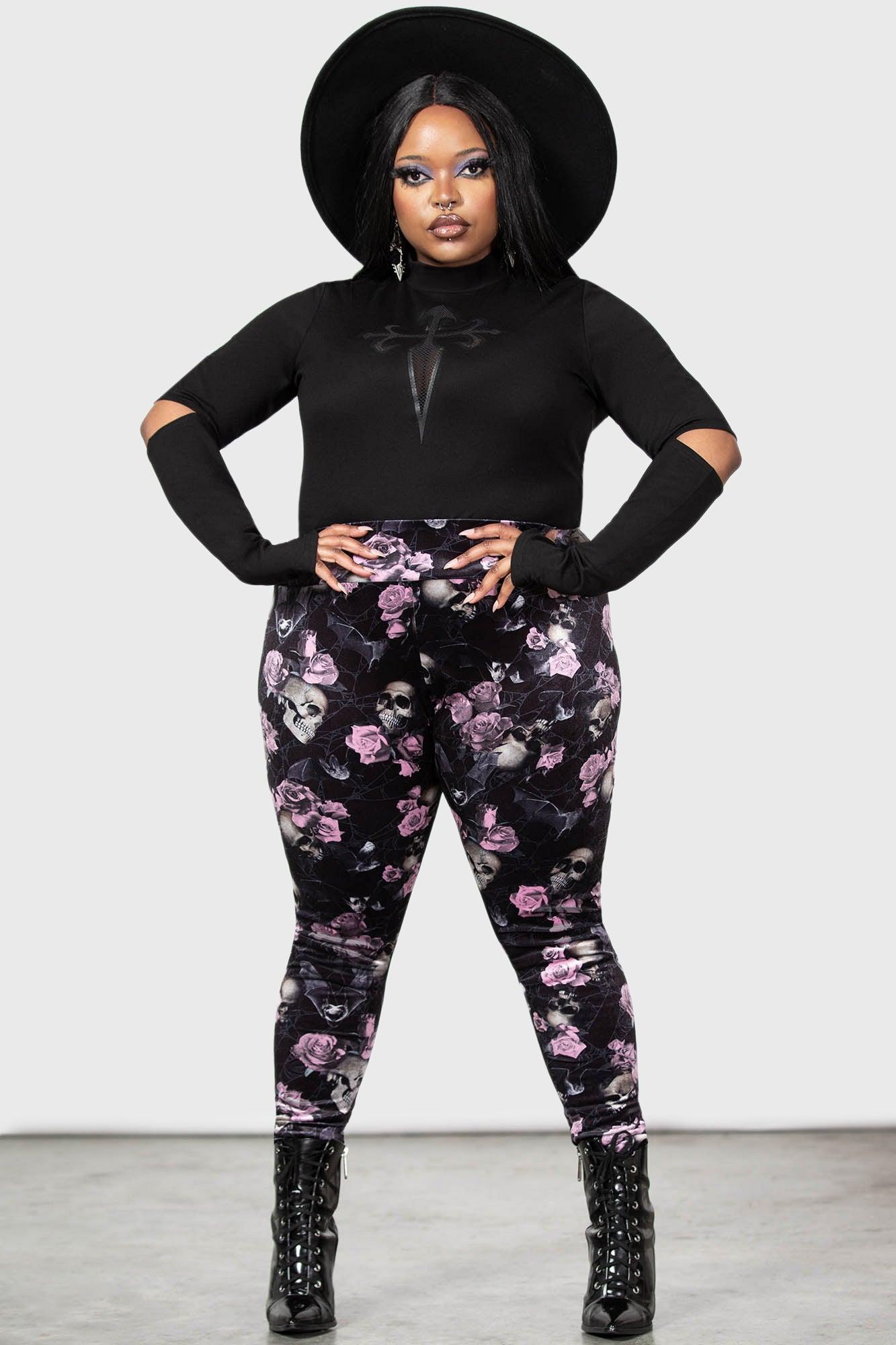 Hematite Leggings [BLACK/PINK] [PLUS] - Resurrect Female Product Image