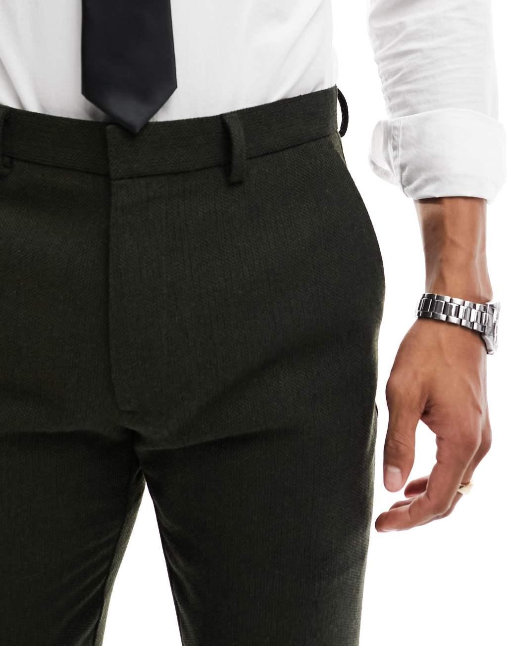 ASOS DESIGN Wedding skinny wool mix suit pants Product Image