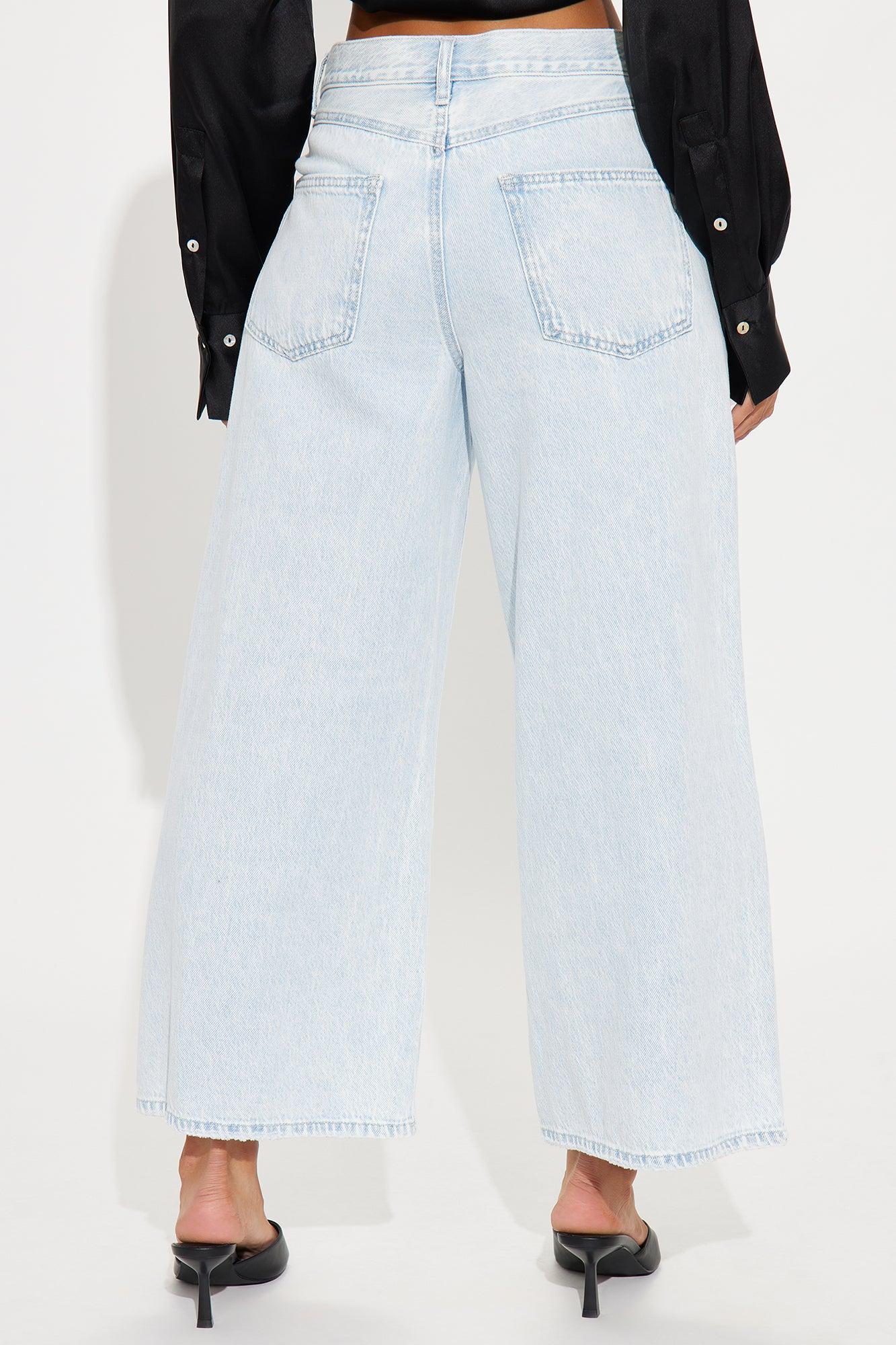 Jemma Cropped Wide Leg Jeans - Light Wash Product Image