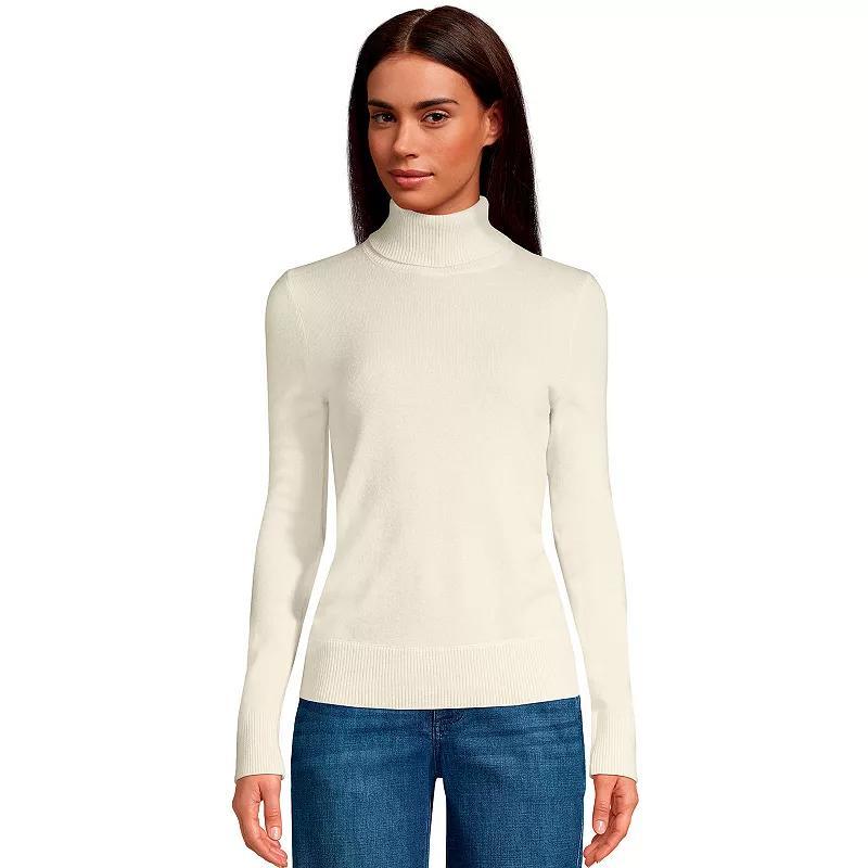 Petite Lands' End Cashmere Turtleneck Sweater, Women's, Size: Medium Petite, New Black Product Image