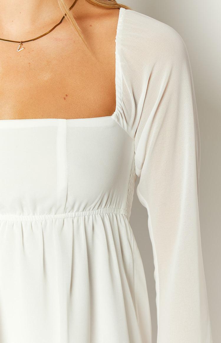 Gemima White Chiffon Mini Dress Product Image