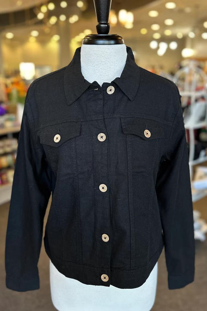 Linen Blend Button Up Jacket Product Image