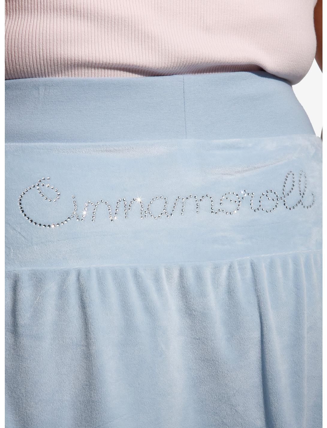 Cinnamoroll Rhinestone Pastel Blue Velour Skirt Plus Size Product Image