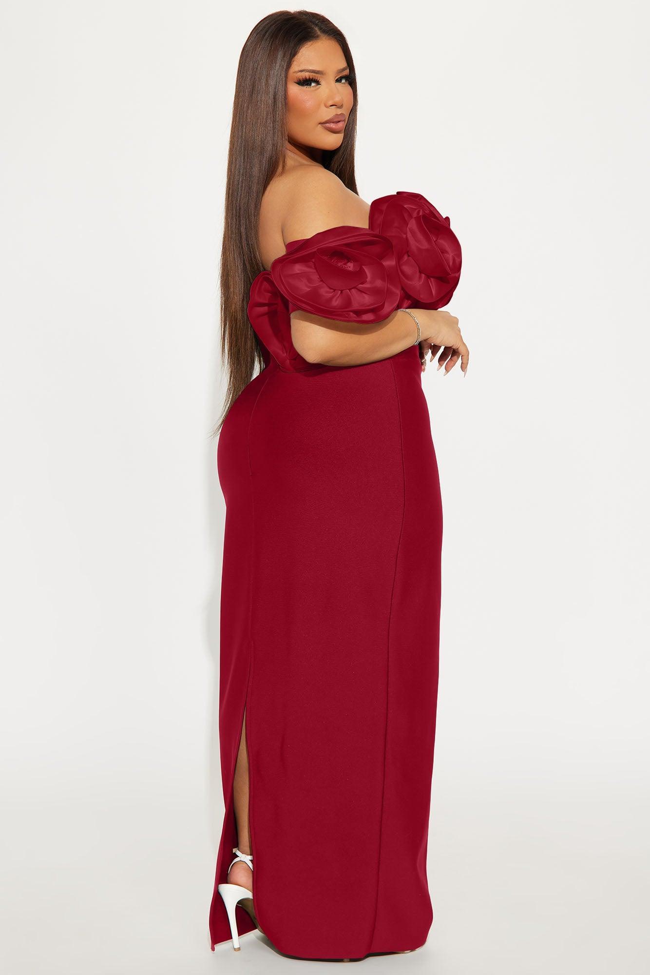 Rosetta Bandage Gown - Red Product Image