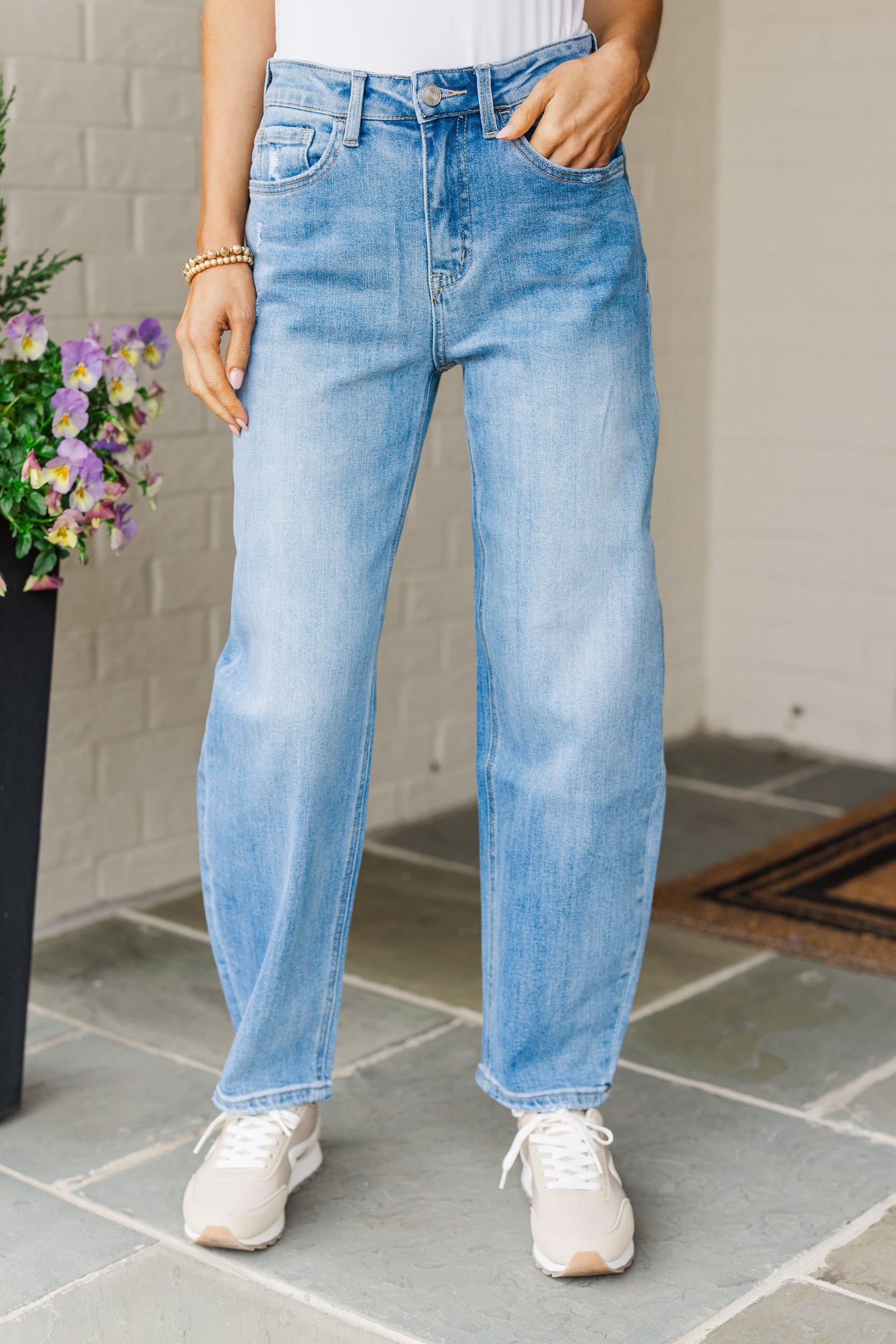 Love Like This Medium Wash Barrel Jeans Female Product Image