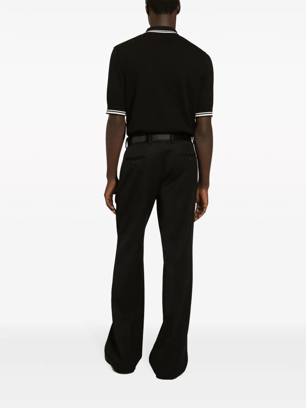 logo-embroidered stripe-detail polo shirt Product Image