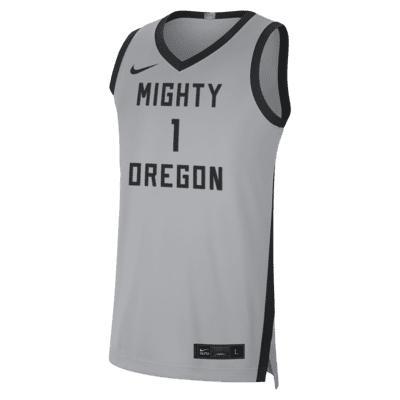 Men's Nike #1 Gray/Black Oregon Ducks Limited Basketball Jersey, Size: Large, Grey Product Image