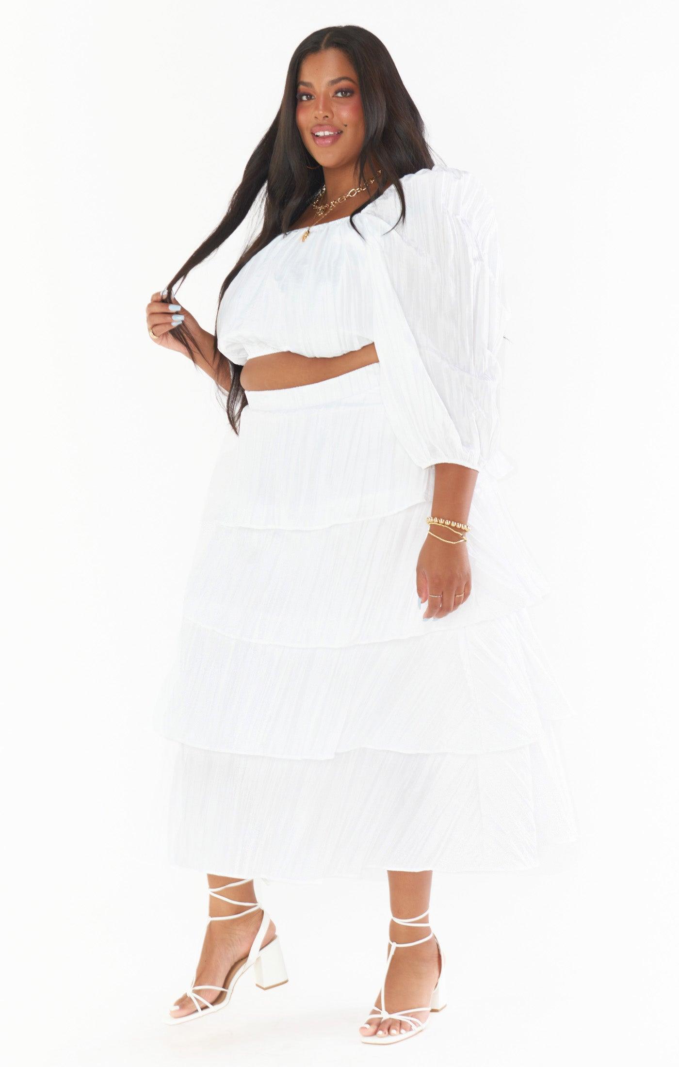 Keepsake Crop Top ~ White Crinkle Product Image
