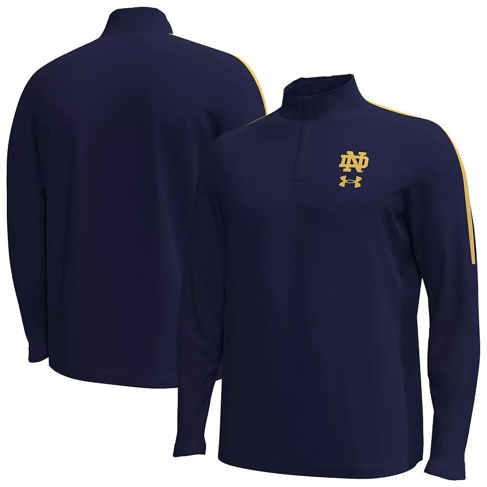 Men's Under Armour Navy Auburn Tigers Playoff Performance Quarter-Zip Jacket, Size: Small, Blue Product Image