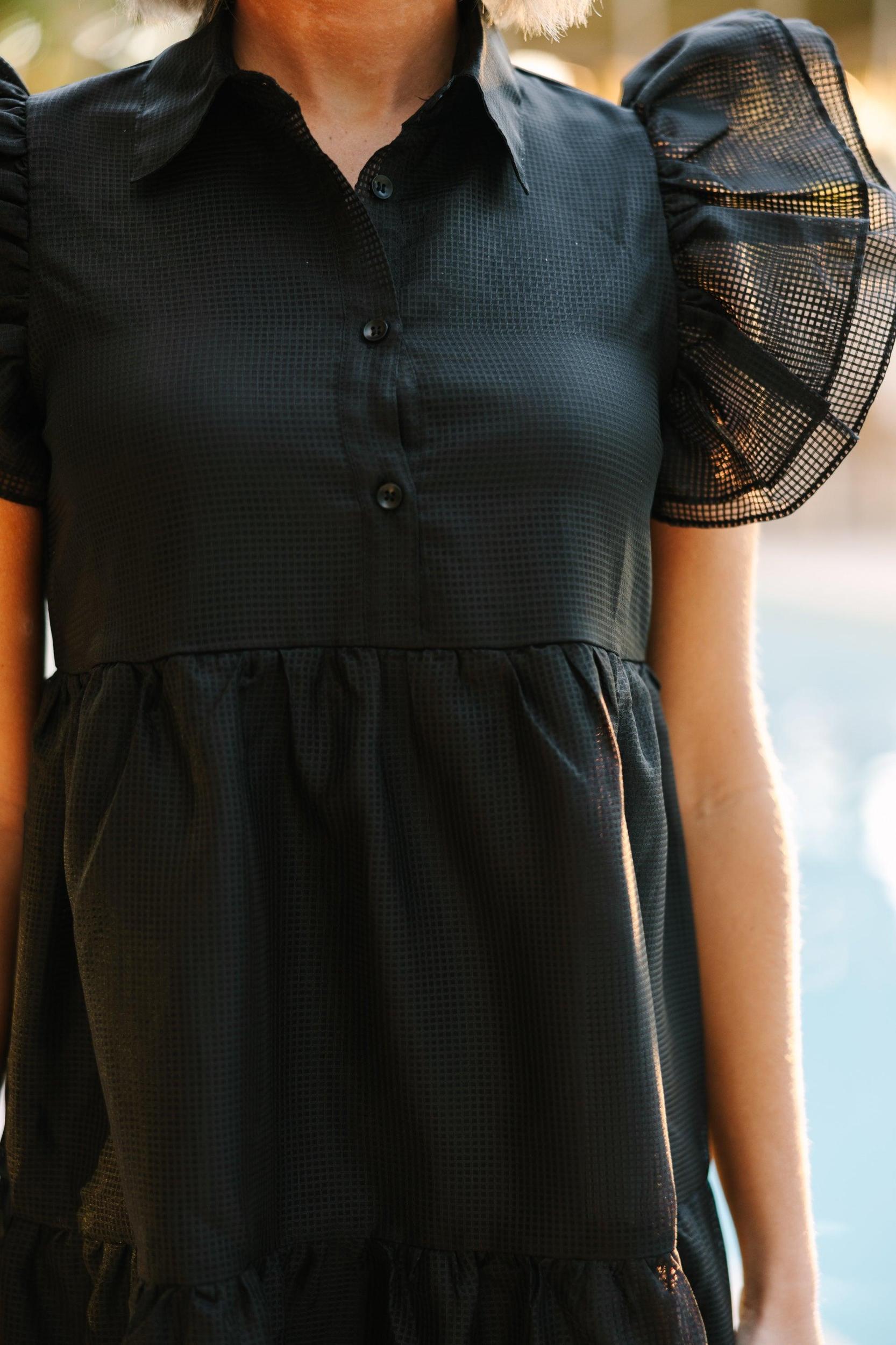 More Good Days Black Midi Dress Female Product Image
