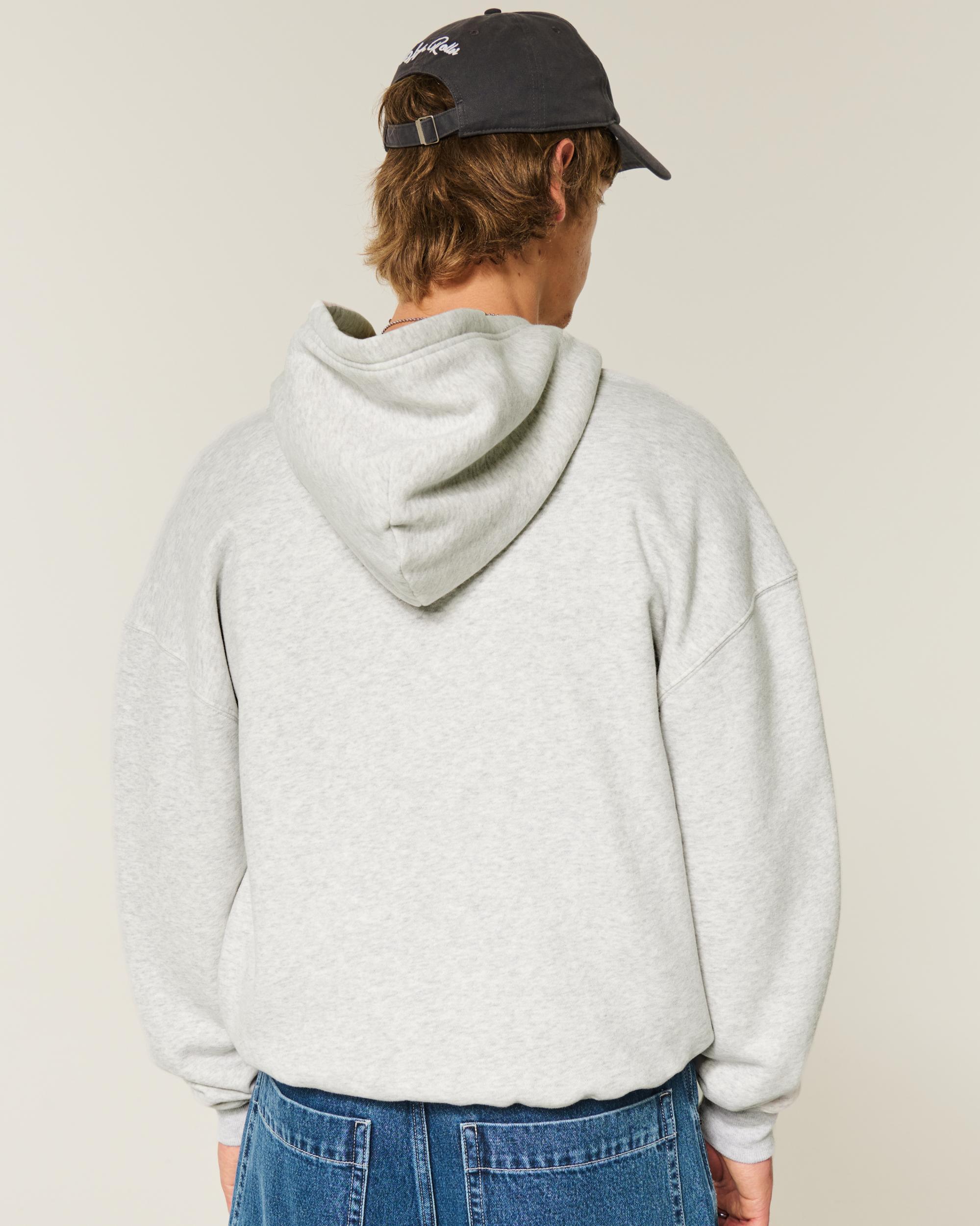 Boxy Flame Graphic Zip-Up Hoodie Product Image