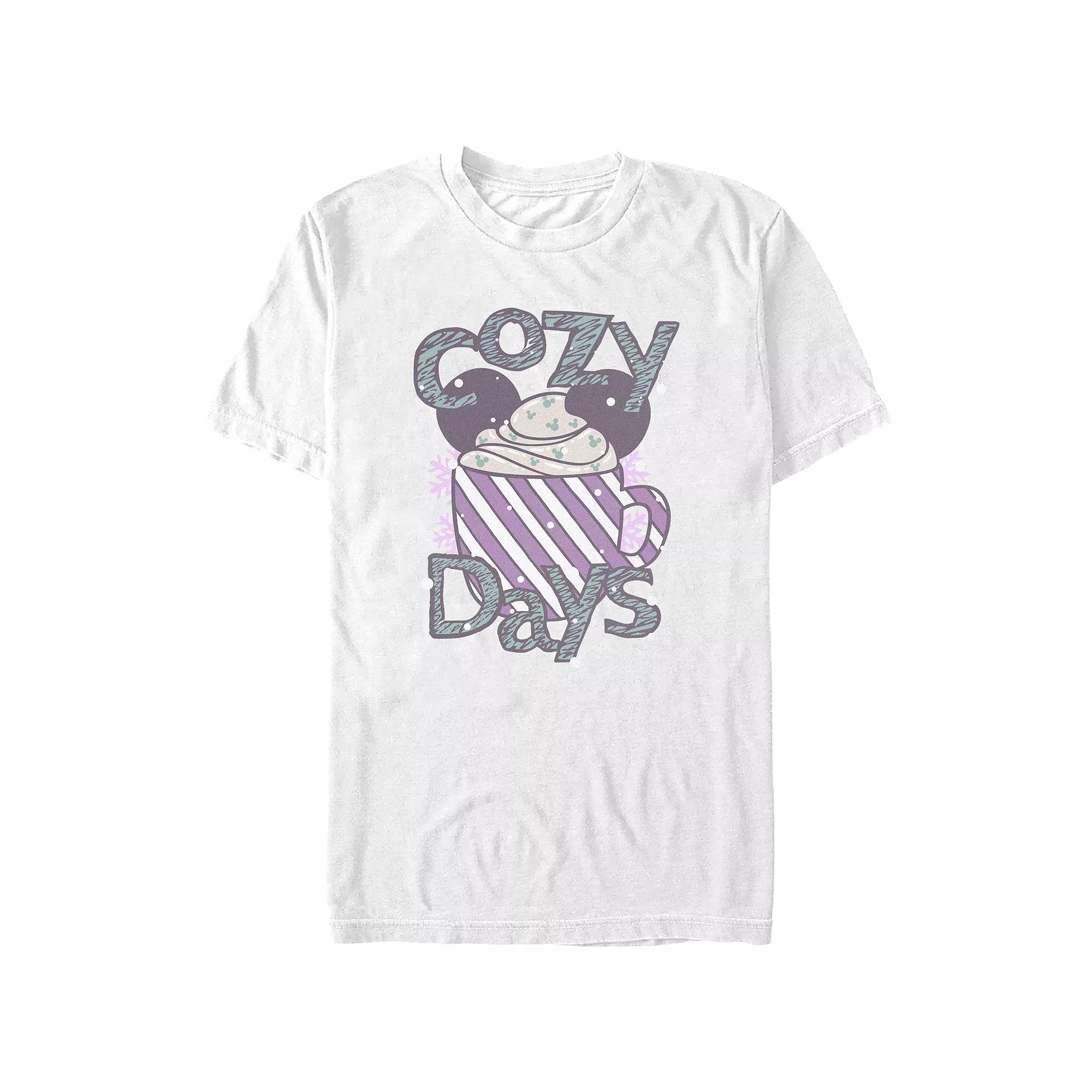 Disneys Mickey Mouse Cozy Days Hot Cocoa Juniors Graphic Tee, Womens Product Image