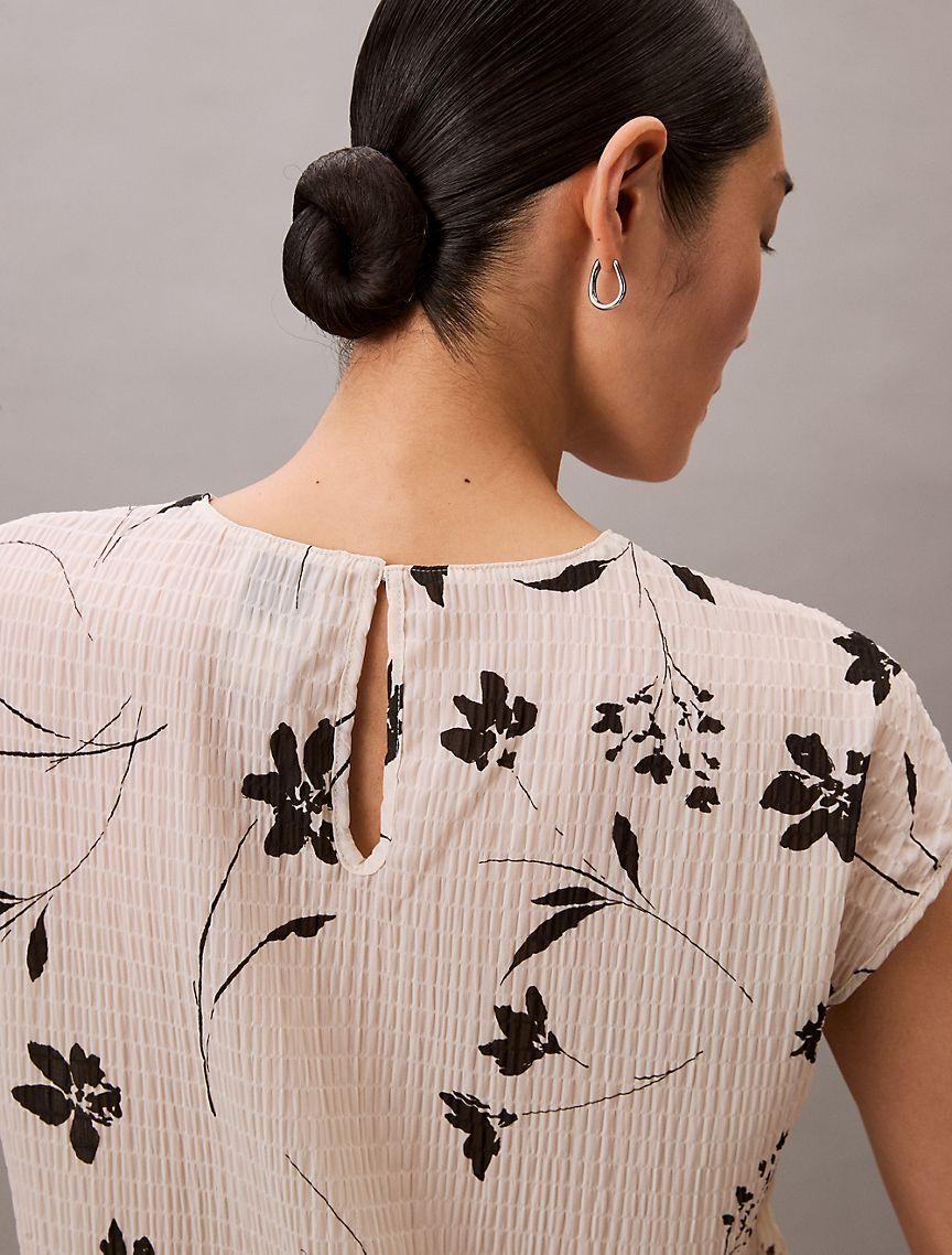Floral Print Smocked Top Product Image