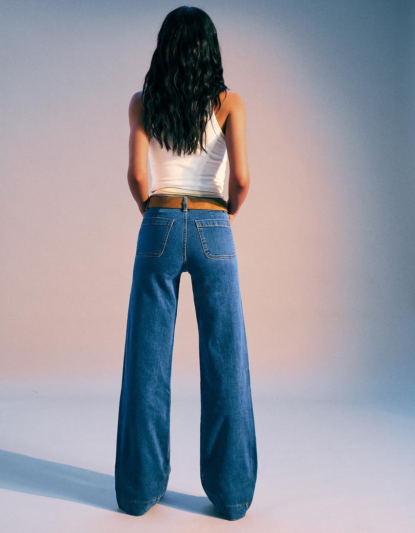 Seamless wide-leg jeans Product Image